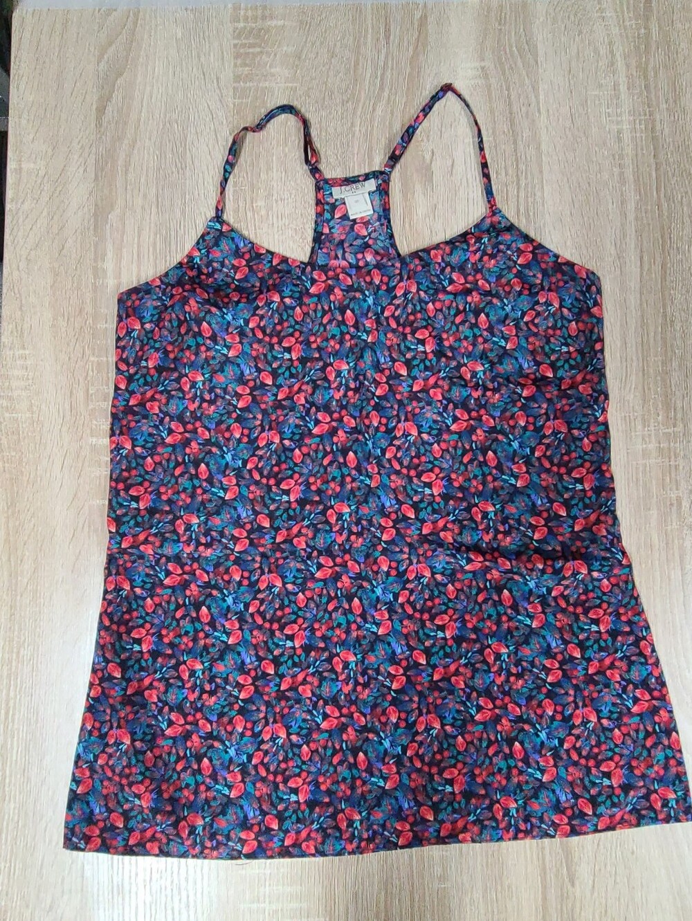 J.Crew Factory Floral Racerback Cami Tank Top Size 00 Summer Vacation